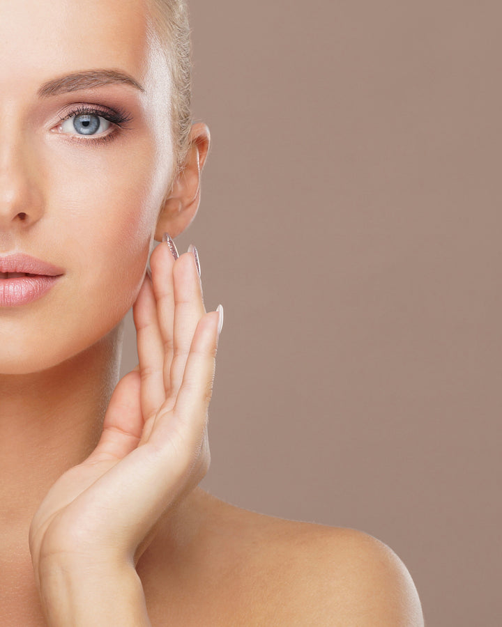 Close-up of natural facial skin highlighting refined aesthetic beauty





